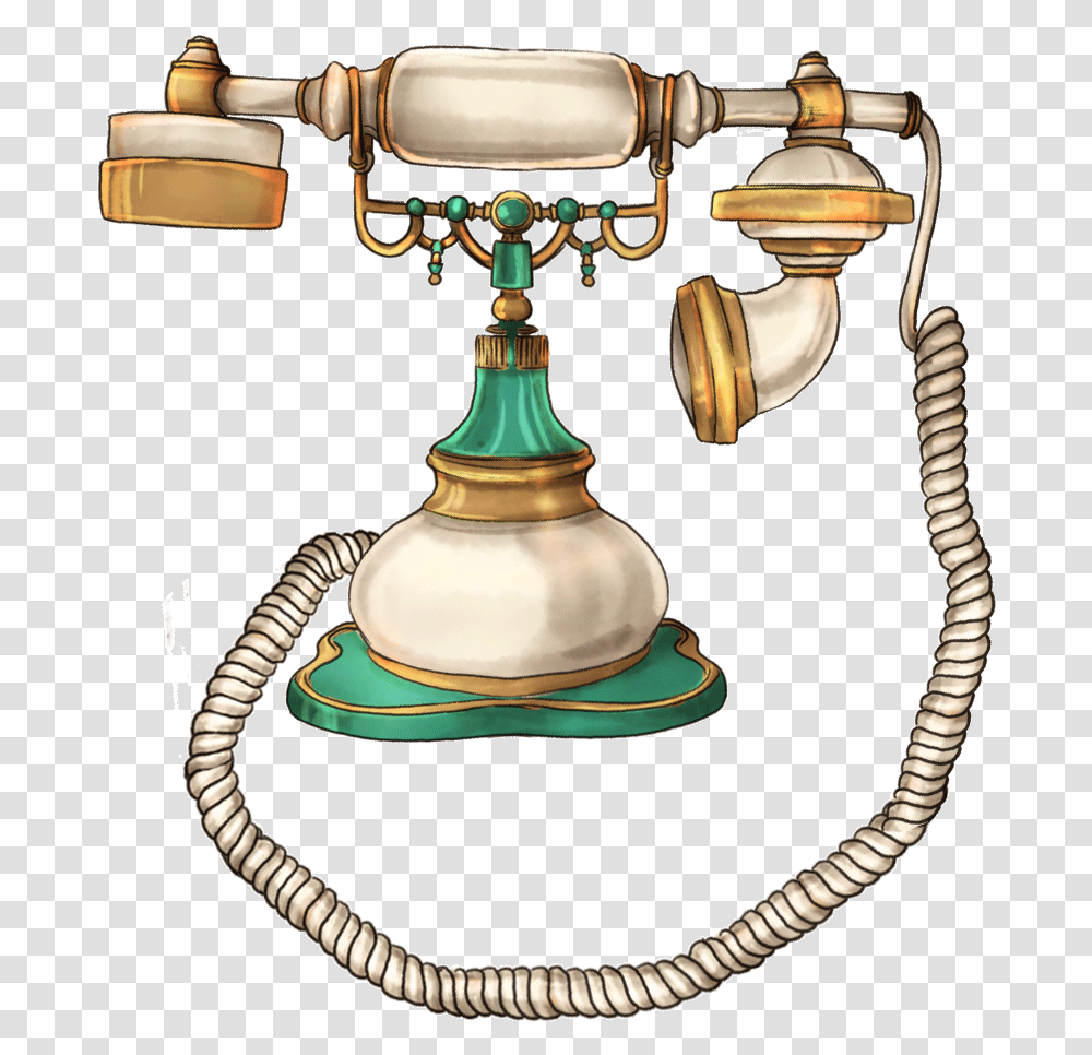 Corded Phone, Electronics, Dial Telephone, Bronze, Lamp Transparent Png