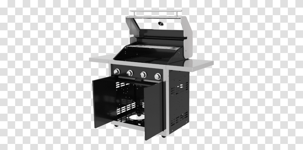 Cordon Bleu 4 Burner Bbq With Side Shelves Barbecue, Oven, Appliance, Mailbox, Letterbox Transparent Png