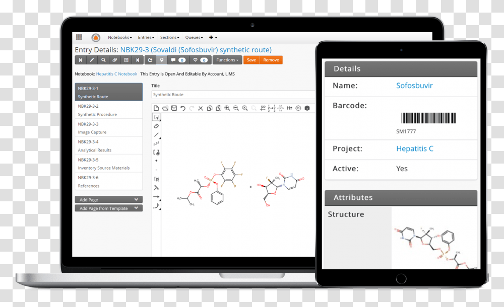 Core Eln On Laptop And Tablet Chemistry Eln, Electronics, Computer, Screen Transparent Png