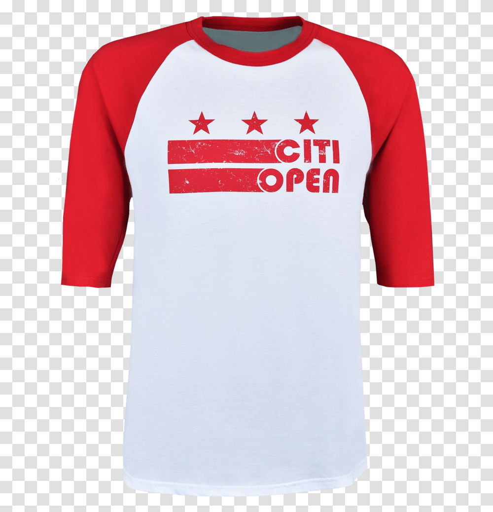 Core Logo Stars & Stripes 34 Sleeve Raglan Red & White Active Shirt, Clothing, Apparel, Long Sleeve, Jersey Transparent Png