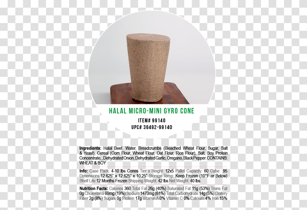 Corfu Halal Gyro Cones Mini Gyro Cone 5 Lb, Milk, Beverage, Drink, Cork Transparent Png