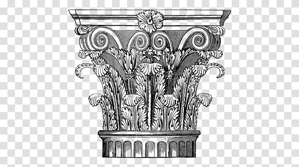 Corinthian Column Pittock Mansion Corinthian Column Illustration, Architecture, Building, Church, Altar Transparent Png