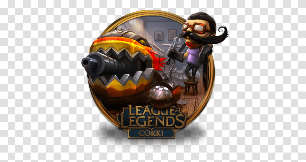 Corki Hot Rod Icon League Of Legends Gold Border Iconset Rumble Icone Lol, Toy, Helmet, Clothing, Costume Transparent Png