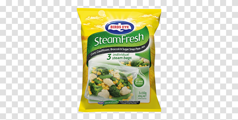 Corn Cauliflower Broccoli & Sugar Snap Peas Mix 450g Birds Eye Steam Fresh 3 Packs, Plant, Food, Vegetable, Menu Transparent Png