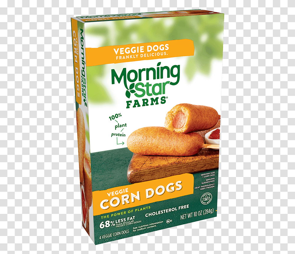 Corn Dogs With Chicago Style Ketchup Black Bean Burger Morning Star, Bread, Food, Snack, Breakfast Transparent Png