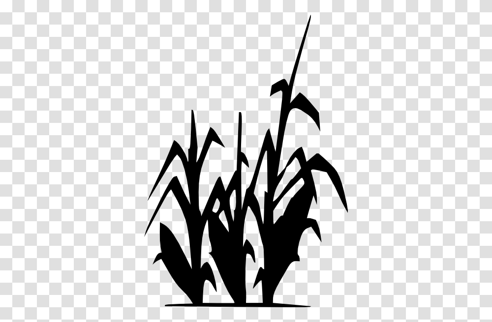 Corn Stalk Stencil Drawing, Silhouette Transparent Png