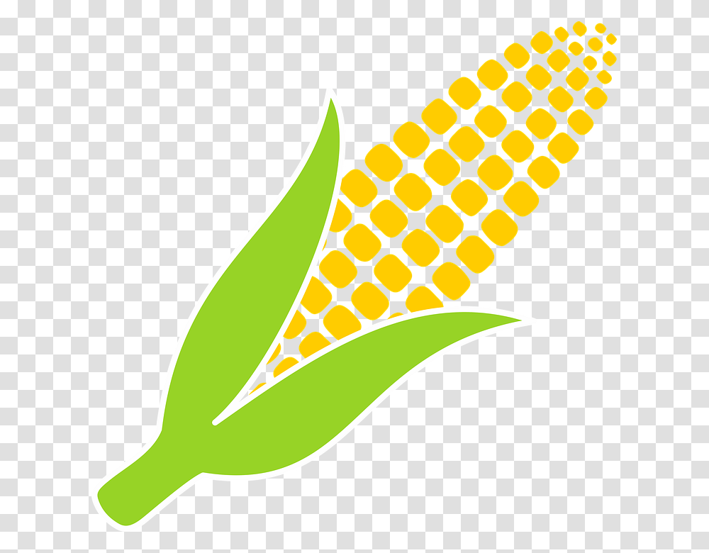Corn Yellow Food Agriculture Vegetables Harvest Corn Vector Black And White, Plant, Banana, Fruit, Grain Transparent Png