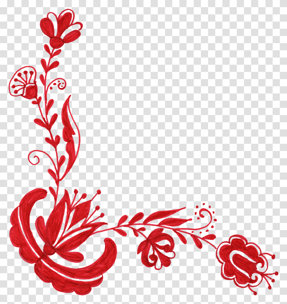 Corner Border, Floral Design, Pattern Transparent Png