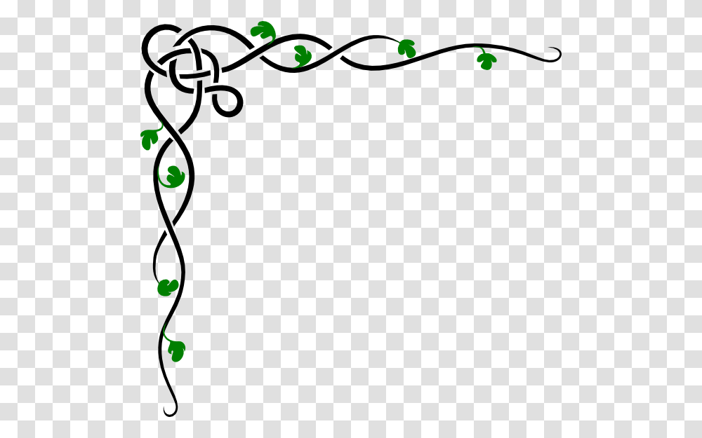 Corner Border Vine Black Green Clip Art, Floral Design, Pattern, Bow Transparent Png