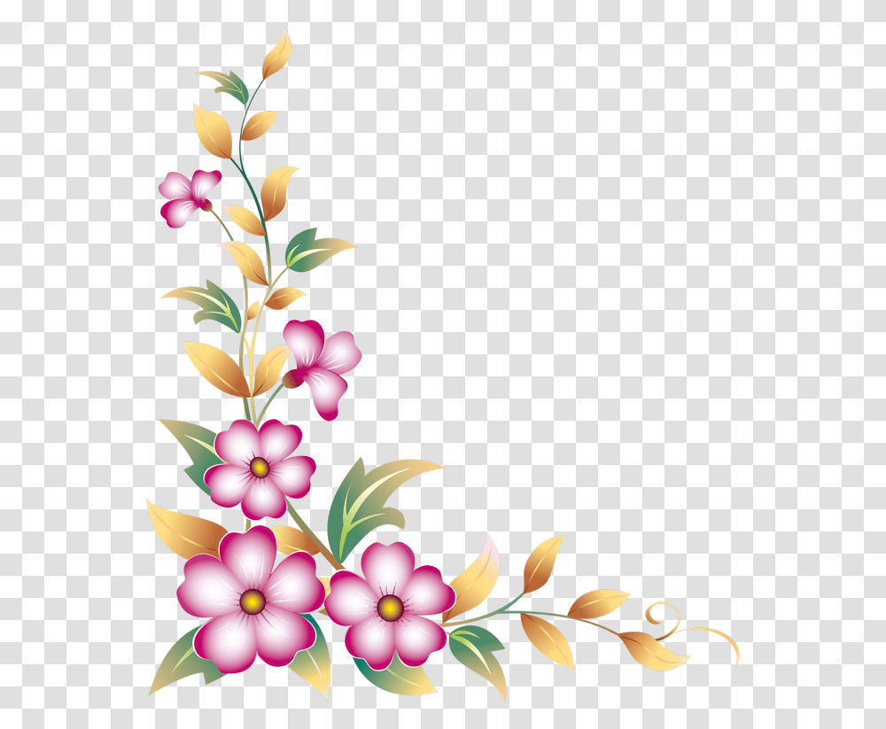 Corner Clipart Daisy Flower Side Border Design, Floral Design, Pattern Transparent Png