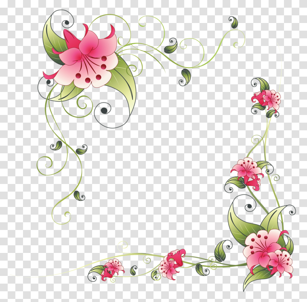 Corner Design Flower, Floral Design, Pattern Transparent Png