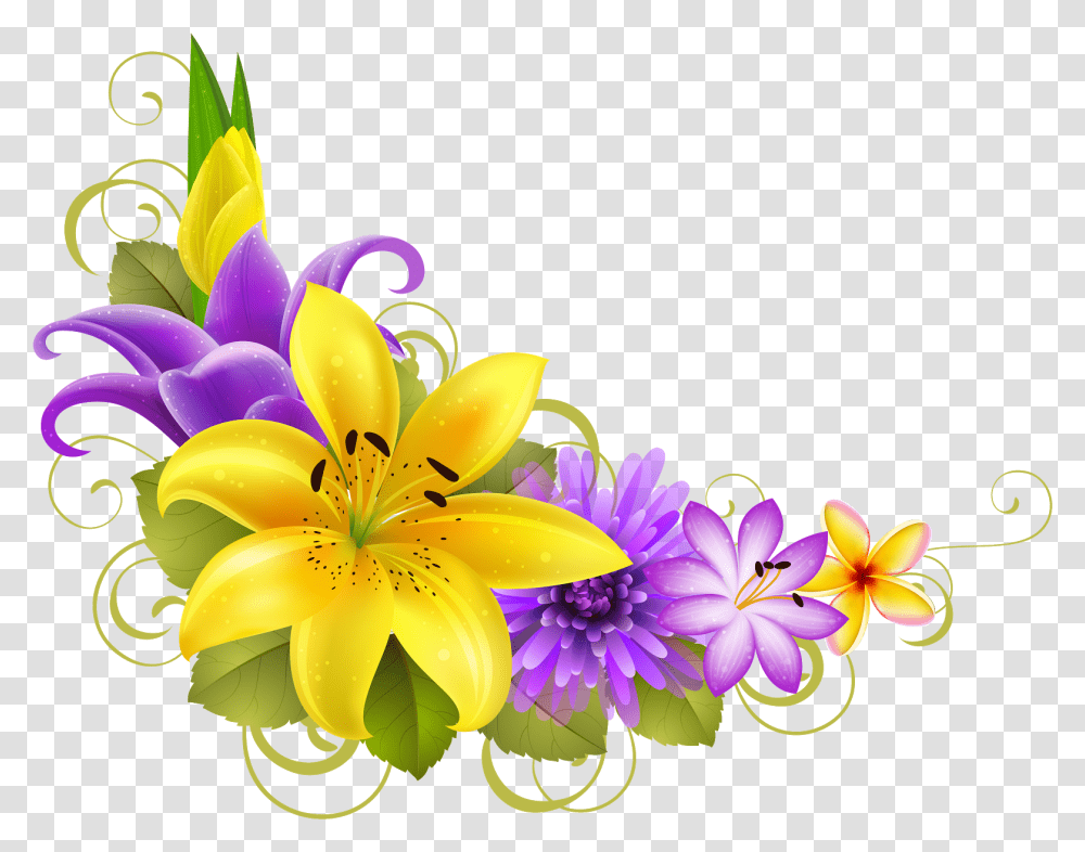 Corner Flower Design, Plant, Blossom Transparent Png