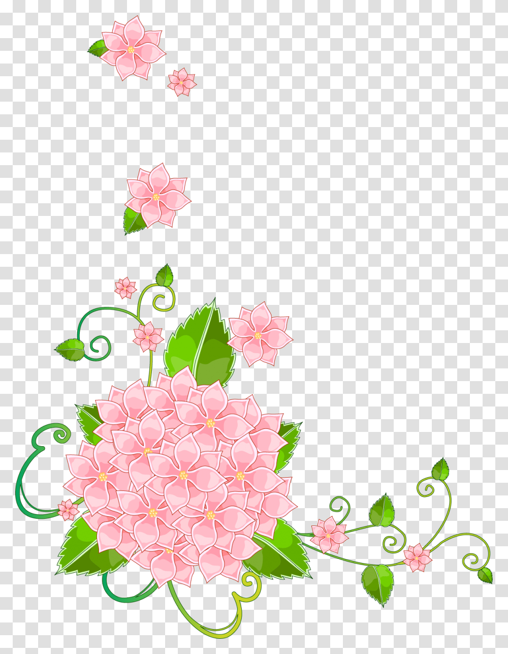 Corner Flowers For Cards, Floral Design, Pattern Transparent Png