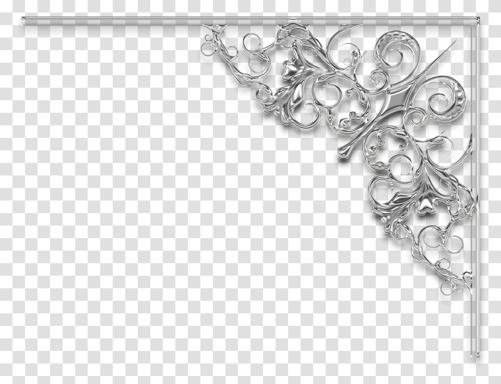 Corner Frame Divider Free Picture Silver Wedding Frame, Floral Design, Pattern Transparent Png