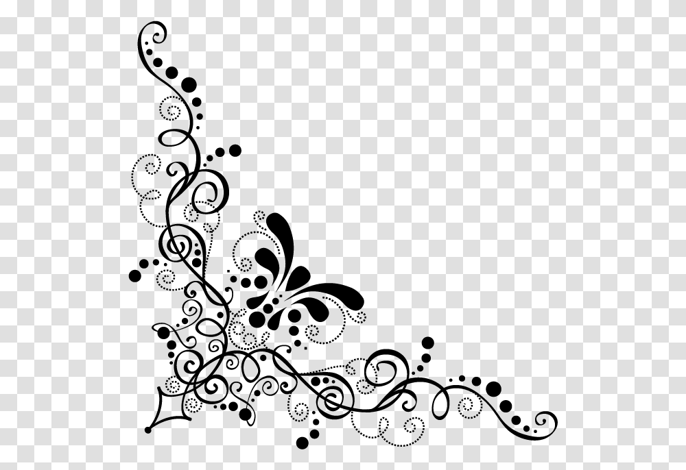 Corner Pattern, Floral Design, Stencil Transparent Png