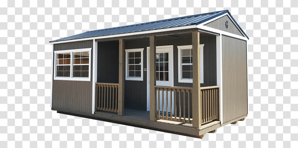 Corner Porch Cabin Graceland Portable Buildings Side Porch Cabin, Housing, Mobile Home, Door, House Transparent Png