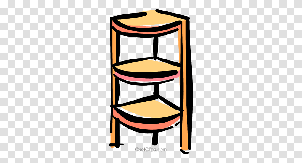 Corner Shelf Royalty Free Vector Clip Art Illustration, Hourglass, Chair, Furniture Transparent Png