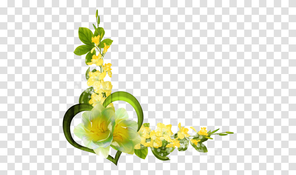 Corners Borders Yellow Flowers Corner Border Flowers, Plant, Graphics, Art, Floral Design Transparent Png