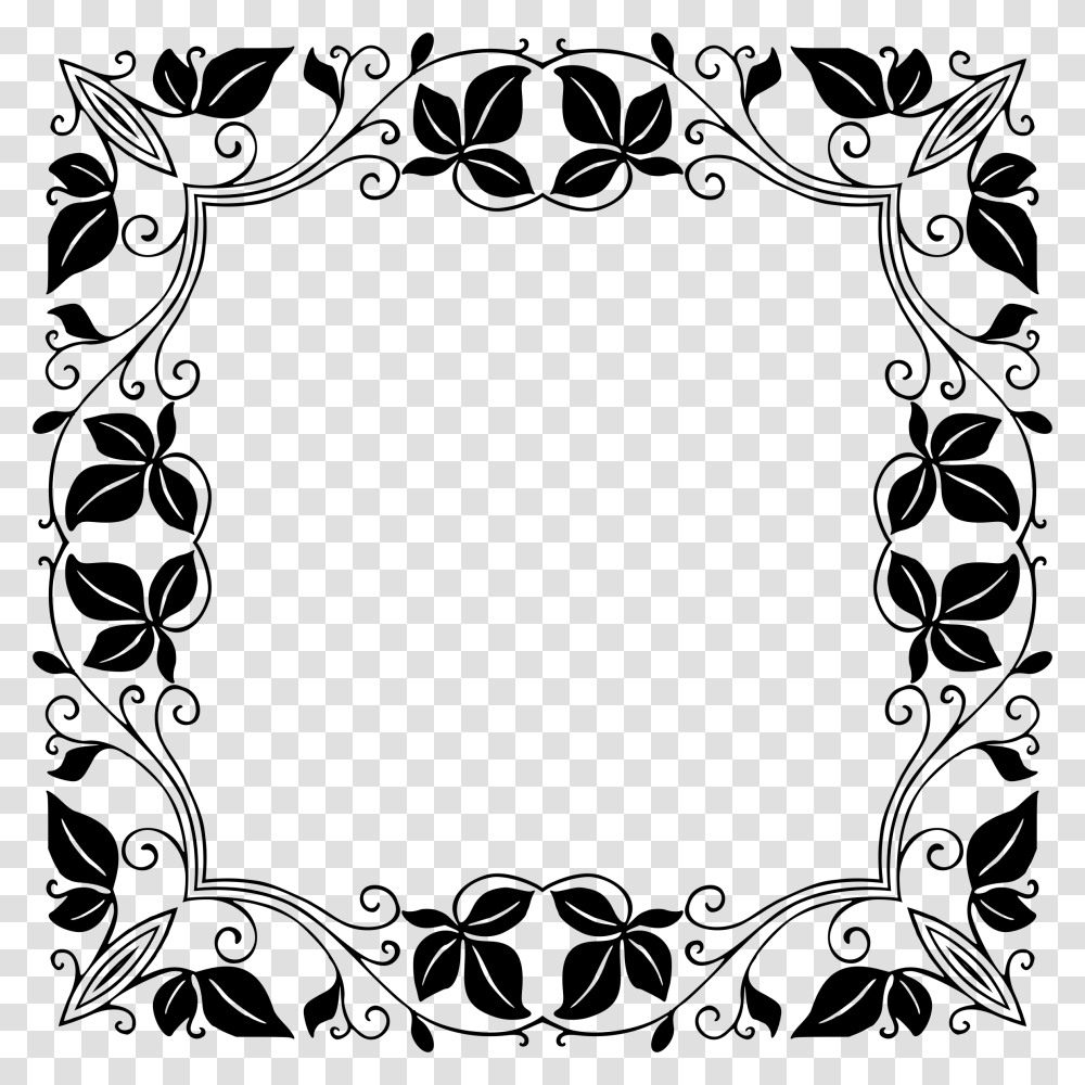 Corners Vector Batik Black And White Border Design, Gray, World Of Warcraft Transparent Png
