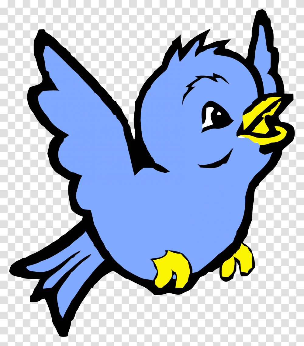 Cornflower Blue Bird Cartoon Clipart Cartoon Bird Clipart, Animal, Poultry, Fowl, Chicken Transparent Png