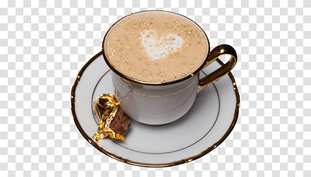 Cornucaupia Gold Leaf Manufacturing Edible Gold Leaf Coffee, Coffee Cup, Saucer, Pottery, Latte Transparent Png