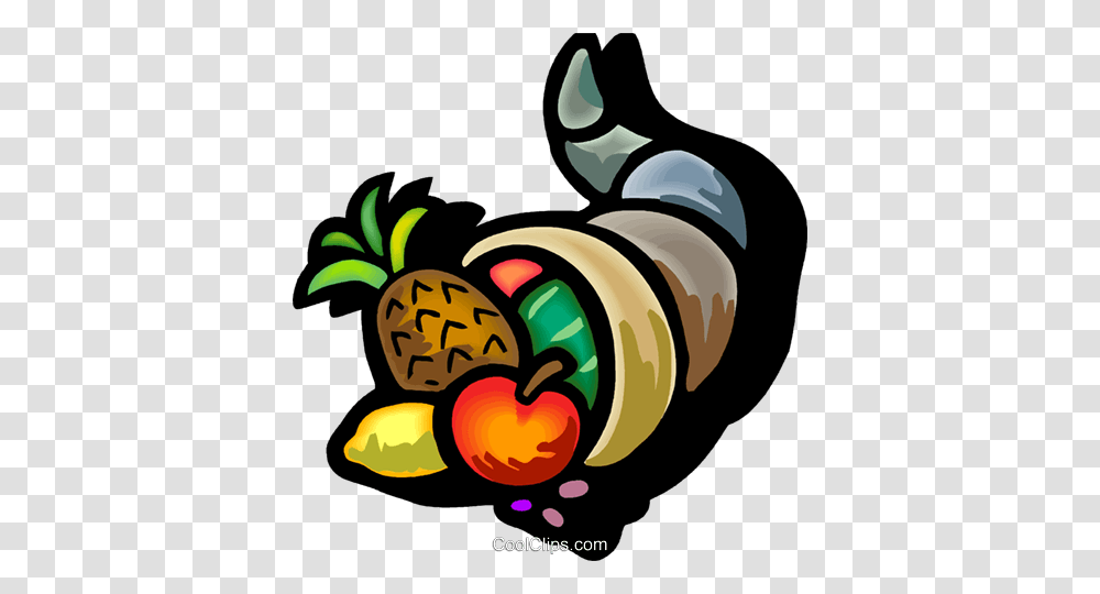 Cornucopia Filled With Fruit Royalty Free Vector Clip Art, Plant, Food, Pineapple, Photography Transparent Png