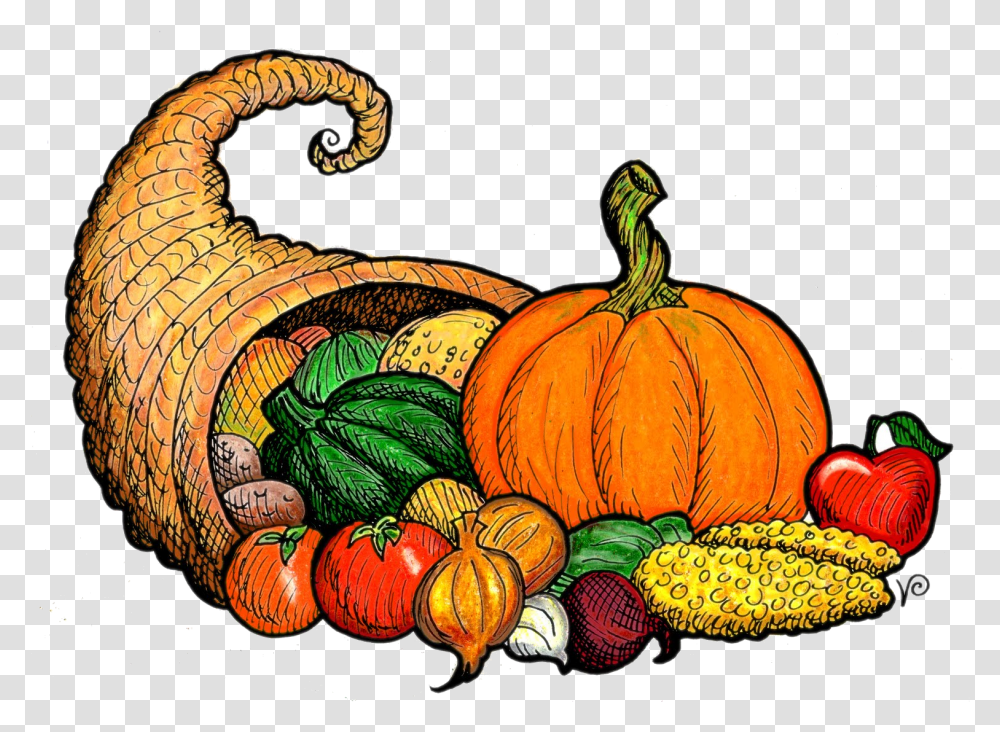 Cornucopia Free Thanksgiving Pictures Clip Art Cornucopia Clip Art, Plant, Pumpkin, Vegetable, Food Transparent Png