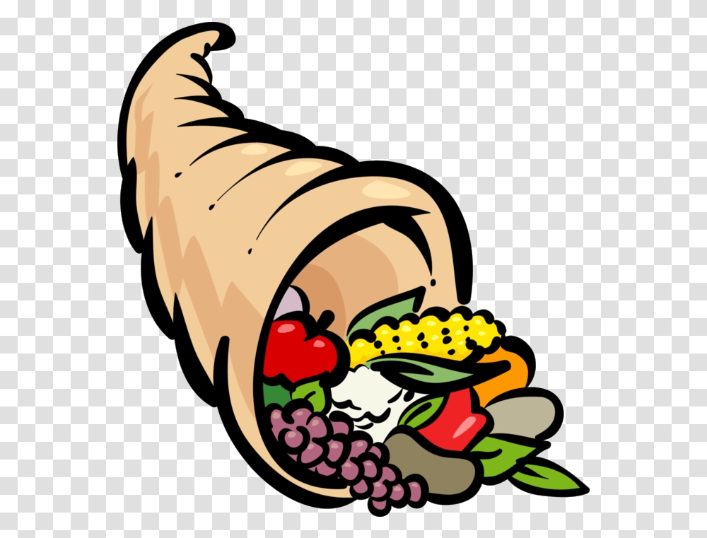Cornucopia Vector Illustration Of Horn Plenty With Cuerno De La Abundancia Clipart, Food, Burrito Transparent Png