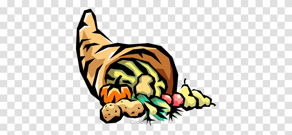 Cornucopia With Fall Harvest Royalty Free Vector Clip Art, Plant, Food, Animal, Sea Life Transparent Png