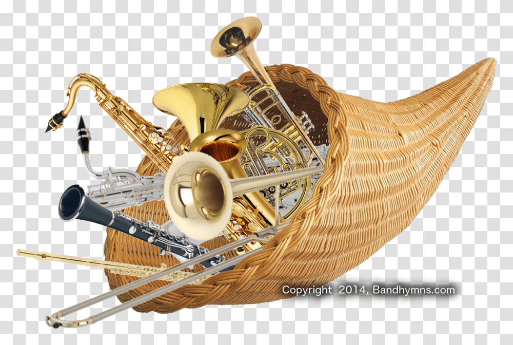 Cornucopia With Music Coming Out, Horn, Brass Section, Musical Instrument, Tuba Transparent Png