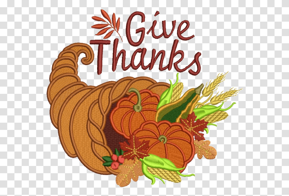 Cornucopia X Give Thanks Thanksgiving Filled Machine Thanksgiving, Floral Design, Pattern Transparent Png