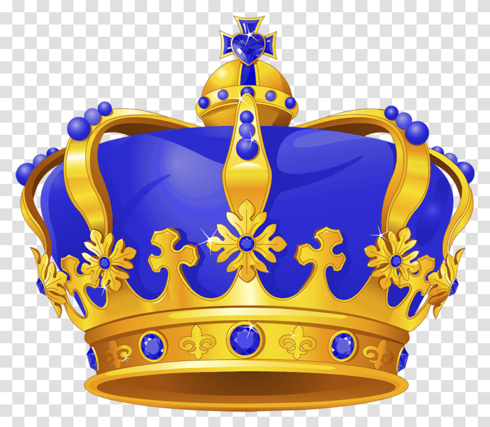 Coroa Azul E Dourada Prince Crown, Jewelry, Accessories, Accessory, Birthday Cake Transparent Png