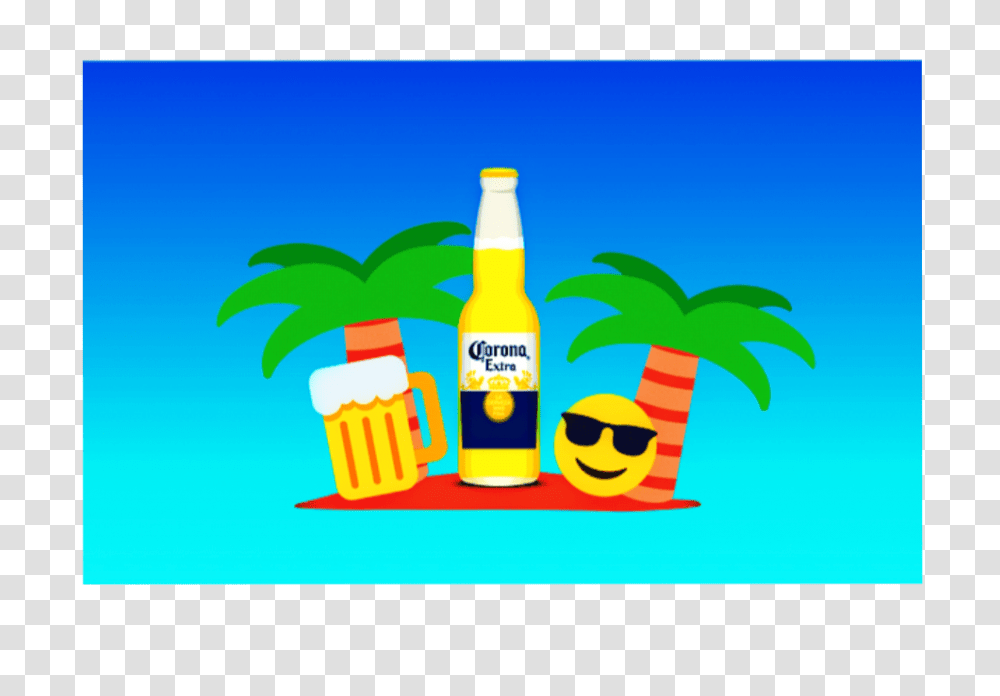 Corona Beach Emoji Relax Summertime, Beverage, Drink, Juice, Orange Juice Transparent Png