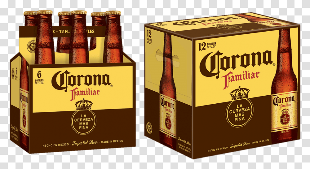 Corona Familiar Now Available In 12oz Corona Familiar 12 Pack, Beer, Alcohol, Beverage, Drink Transparent Png