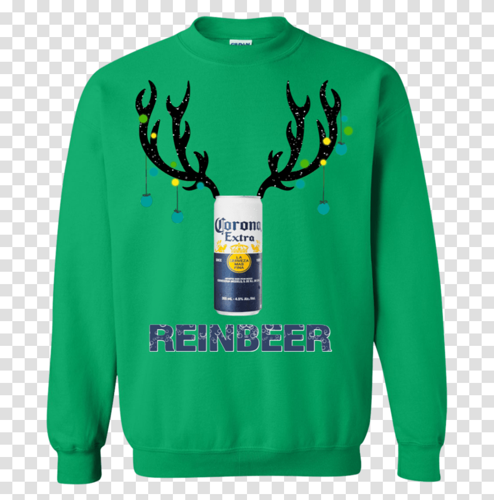 Corona Reinbeer Funny Beer Reindeer Christmas Sweatshirt Christmas Day, Apparel, Sleeve, Long Sleeve Transparent Png