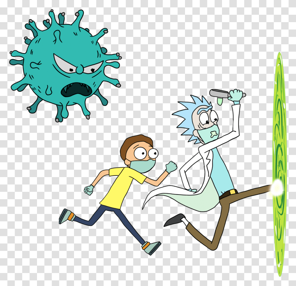 Corona With Ricky And Morty By Nika Rick And Morty Corona, Person, Poster, Advertisement, People Transparent Png