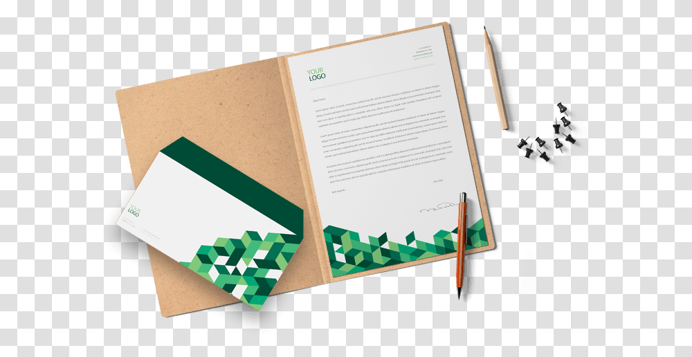 Corporate Green Letterhead And Envelope Design By Brandlume Brochure, Page, Paper, Book Transparent Png