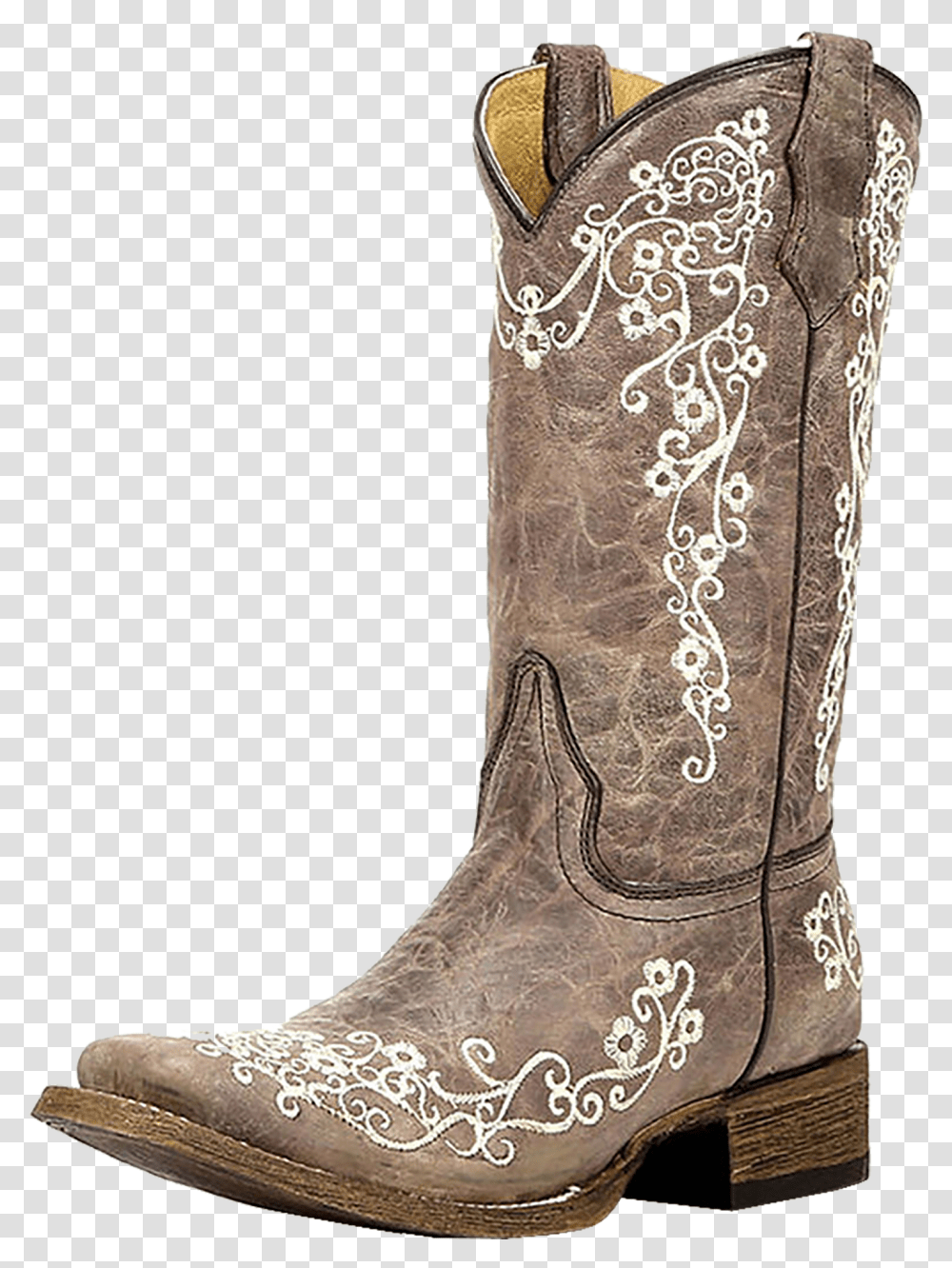Corral Big Girl Ssquare Toe Embroidery Cowgirl Boots Cowboy Boot, Apparel, Footwear, Riding Boot Transparent Png