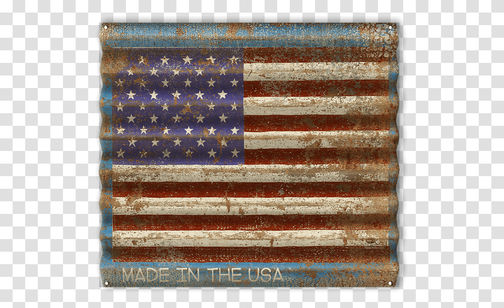 Corrugated Metal Us Flag, American Flag Transparent Png