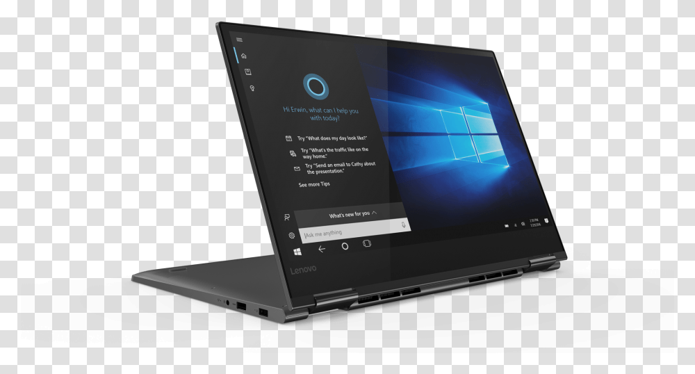 Cortana On 15 Inch Lenovo Yoga 730 2018 02 Lenovo Yoga 730 Laptop, Pc, Computer, Electronics, Tablet Computer Transparent Png
