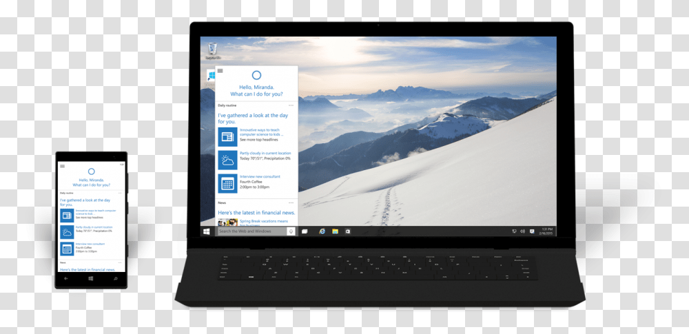 Cortana Pc Windows, Computer, Electronics, Laptop, Tablet Computer Transparent Png