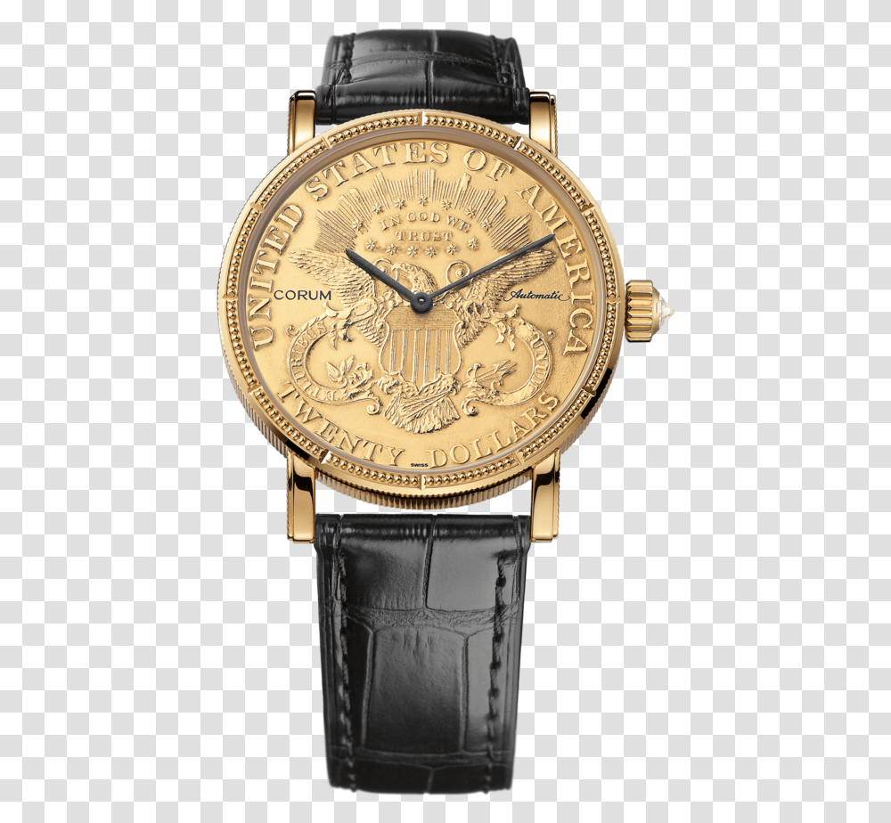 Corumgoldwatch Corum Coin Watch Price, Wristwatch, Clock Tower, Architecture, Building Transparent Png