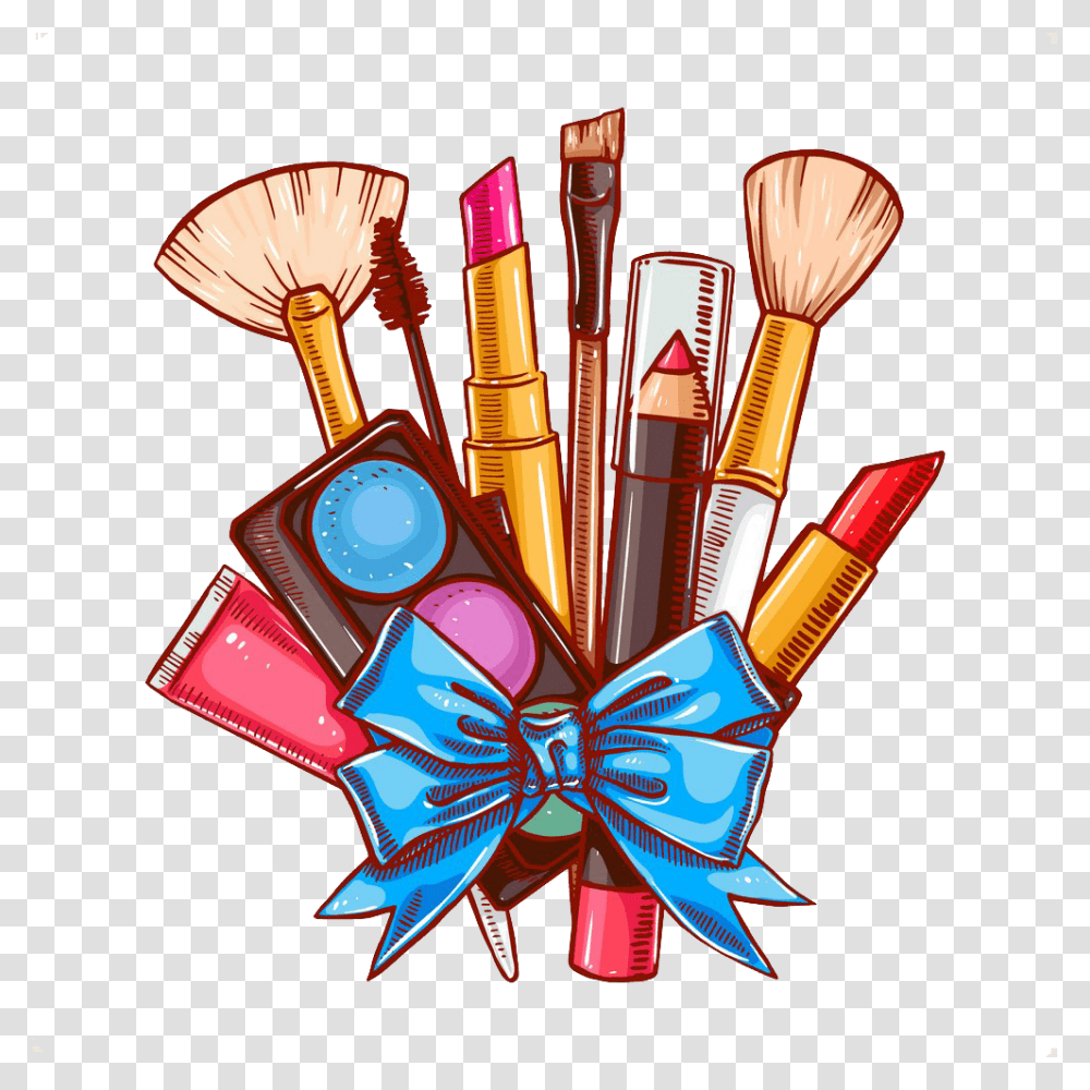 Cosmetics Makeup Brush Lipstick Cartoon Makeup Brushes, Leisure Activities, Dynamite, Bomb, Weapon Transparent Png