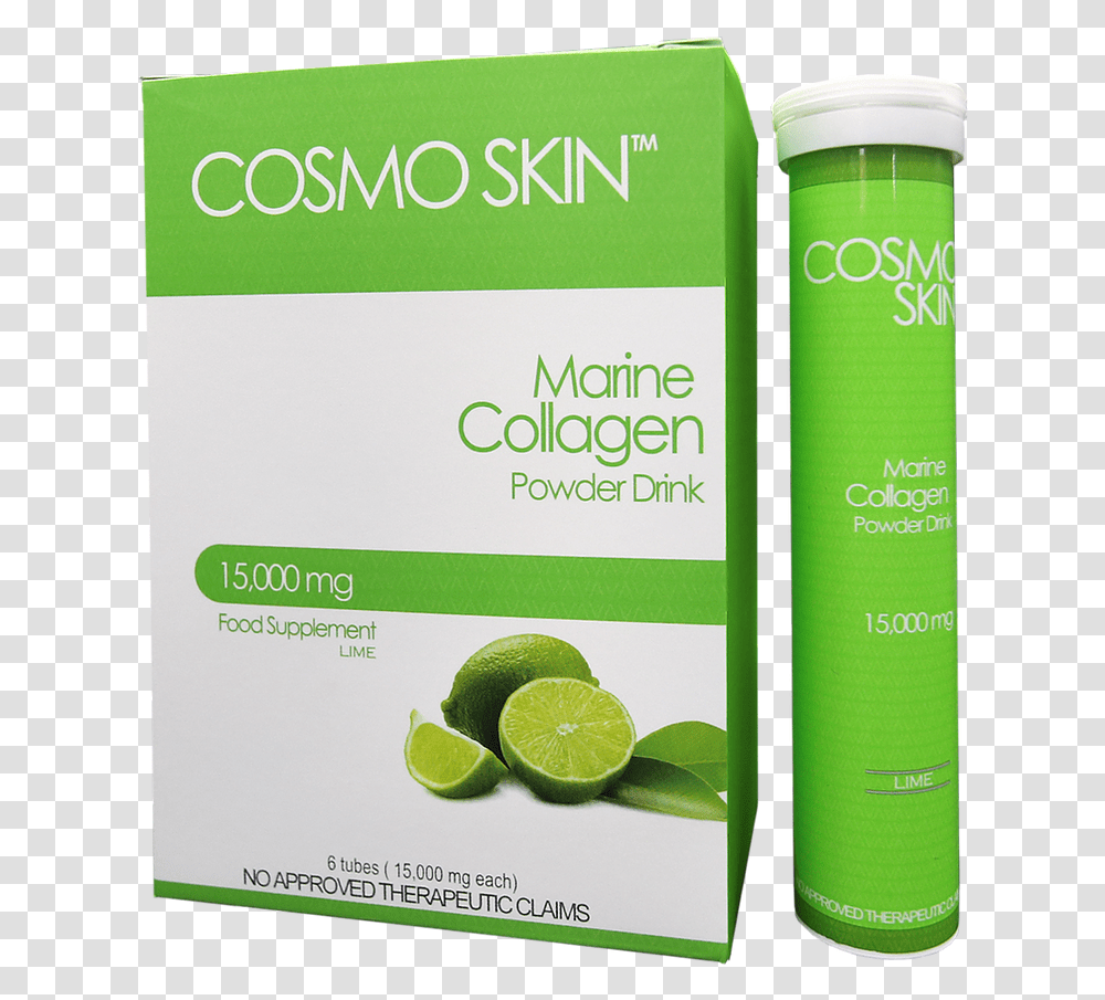 Cosmo Skin Collagen Drink, Book, Lime, Citrus Fruit, Plant Transparent Png