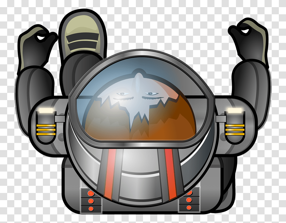 Cosmonaut Space Suit Helmet Cartoon Astronaut Top Down Character, Apparel, Wristwatch, Armor Transparent Png