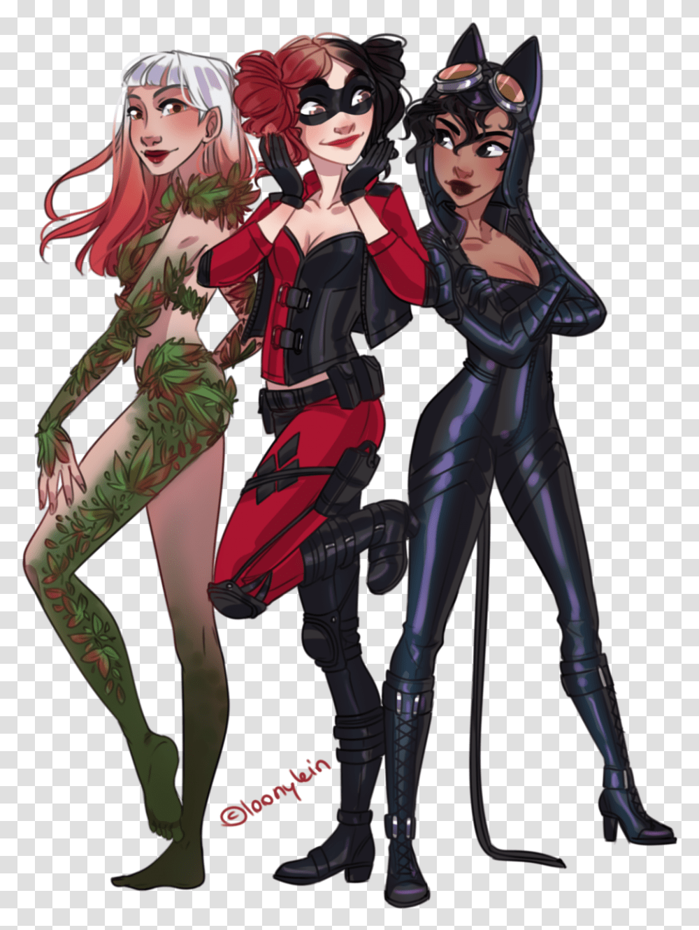 Cosplay Poison Ivy Catwoman Harley Quinn Poison Ivy And Harley Quinn And Catwoman, Manga, Comics, Book, Person Transparent Png
