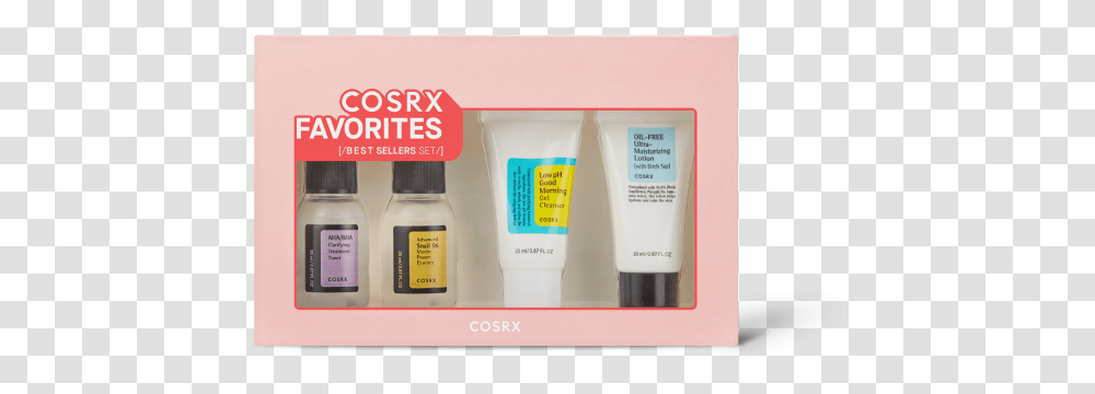 Cosrx Favorites Best Sellers Set, Bottle, Cosmetics, Lotion, Sunscreen Transparent Png