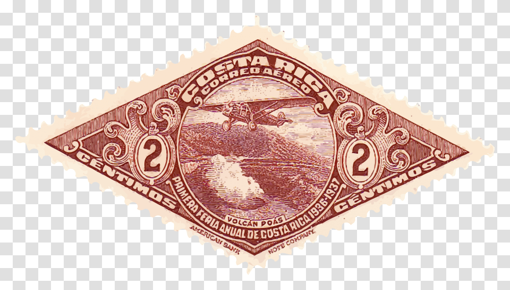 Costa Rica Airmail Stamp Clip Arts Postage Stamps Costa Rica, Rug Transparent Png