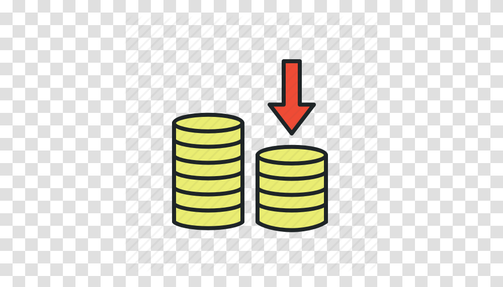 Costs Down Expenses Falling Income Loss Money Profit, Cylinder, Barrel Transparent Png