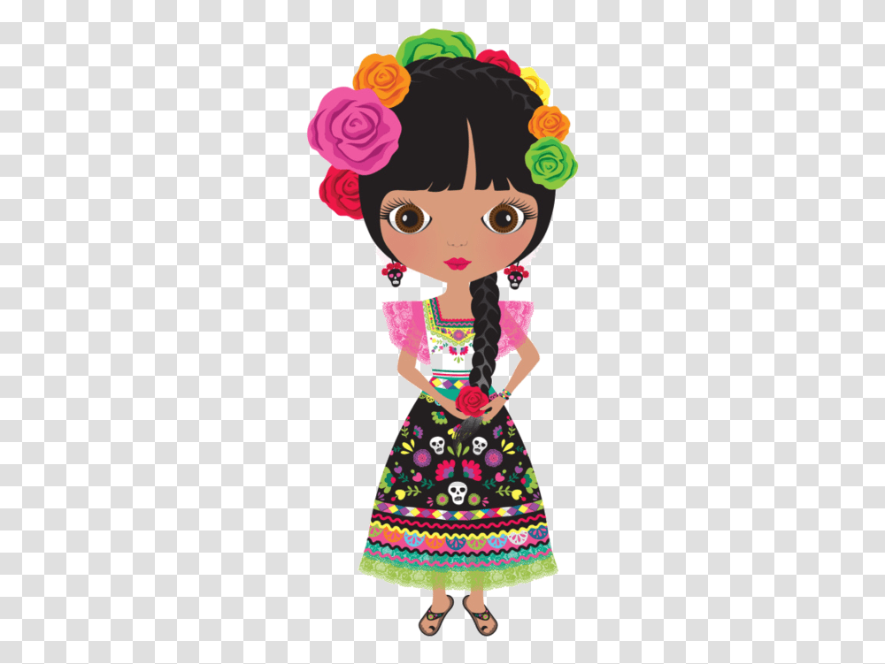 Costume Clipart Body Mexican Girl Clipart, Doll, Toy, Skirt Transparent Png
